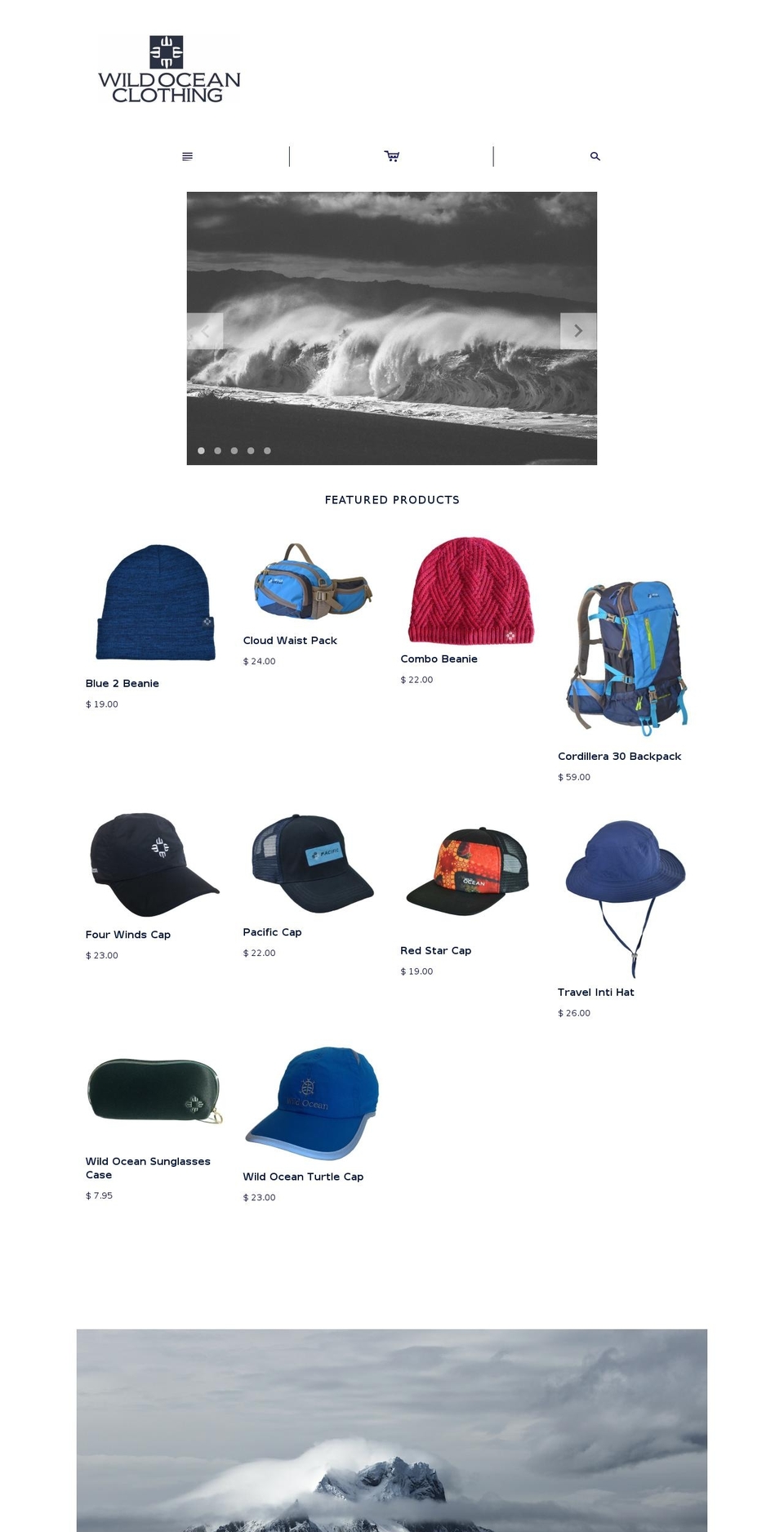 wildoceanclothing.com shopify website screenshot