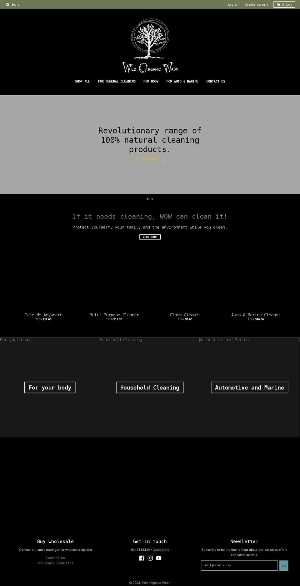 wildorganicwash.com shopify website screenshot