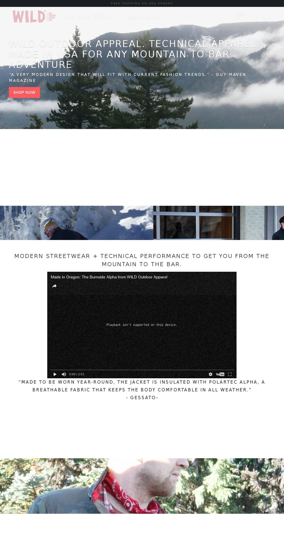 wildoutdoorapparel.com shopify website screenshot