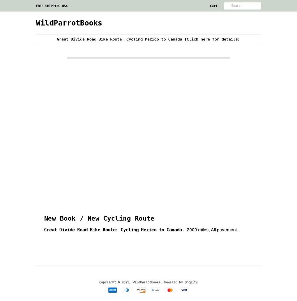 wildparrotbooks.com shopify website screenshot