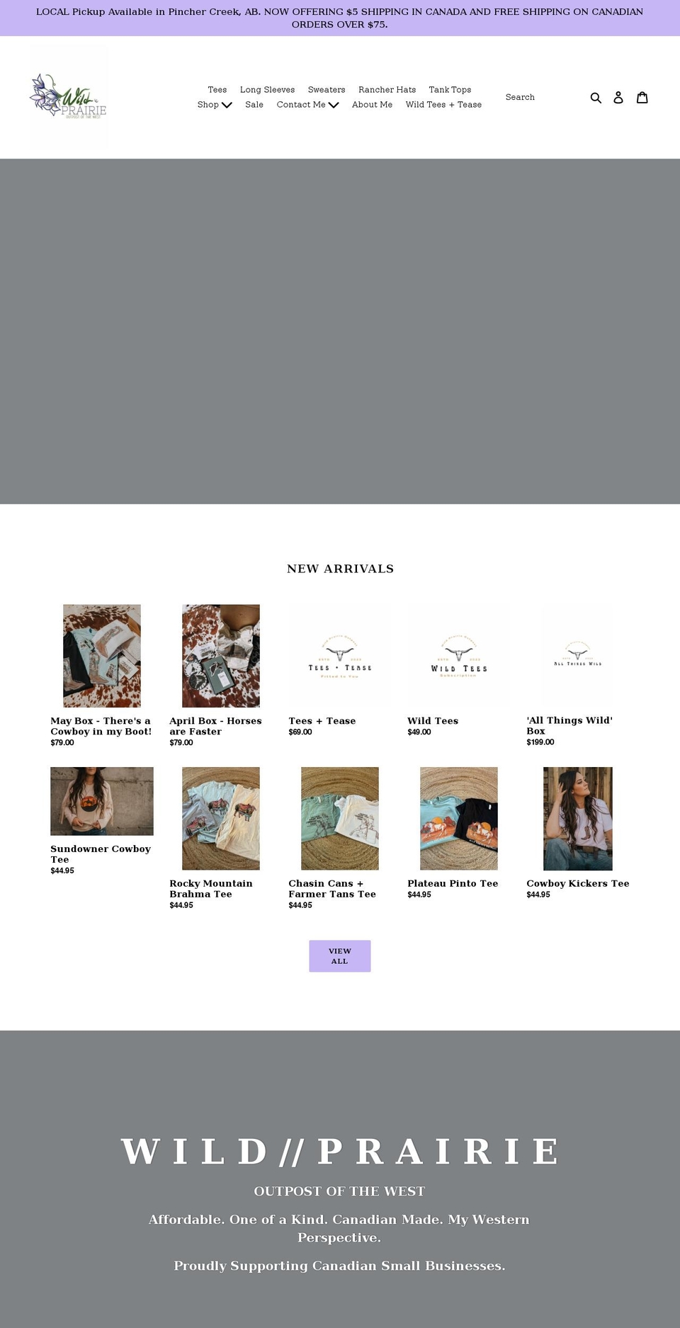 wildprairieoutpost.com shopify website screenshot
