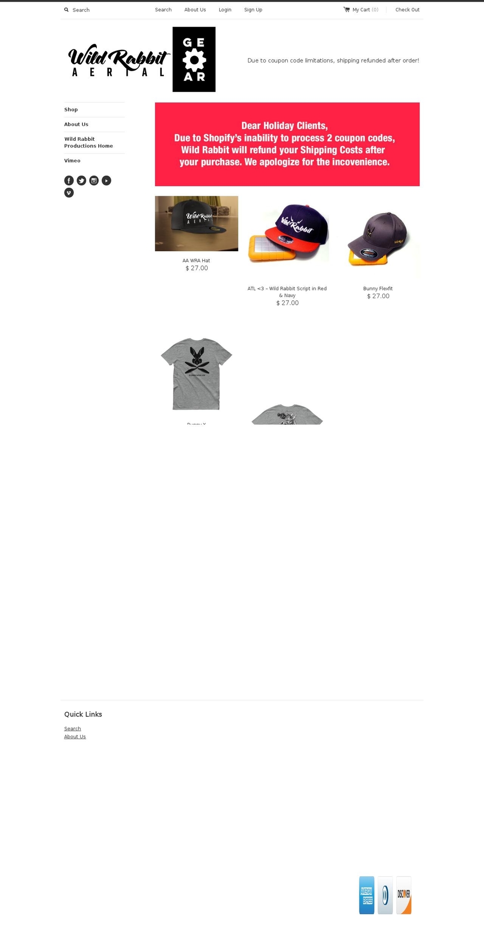 wildrabbitgear.com shopify website screenshot
