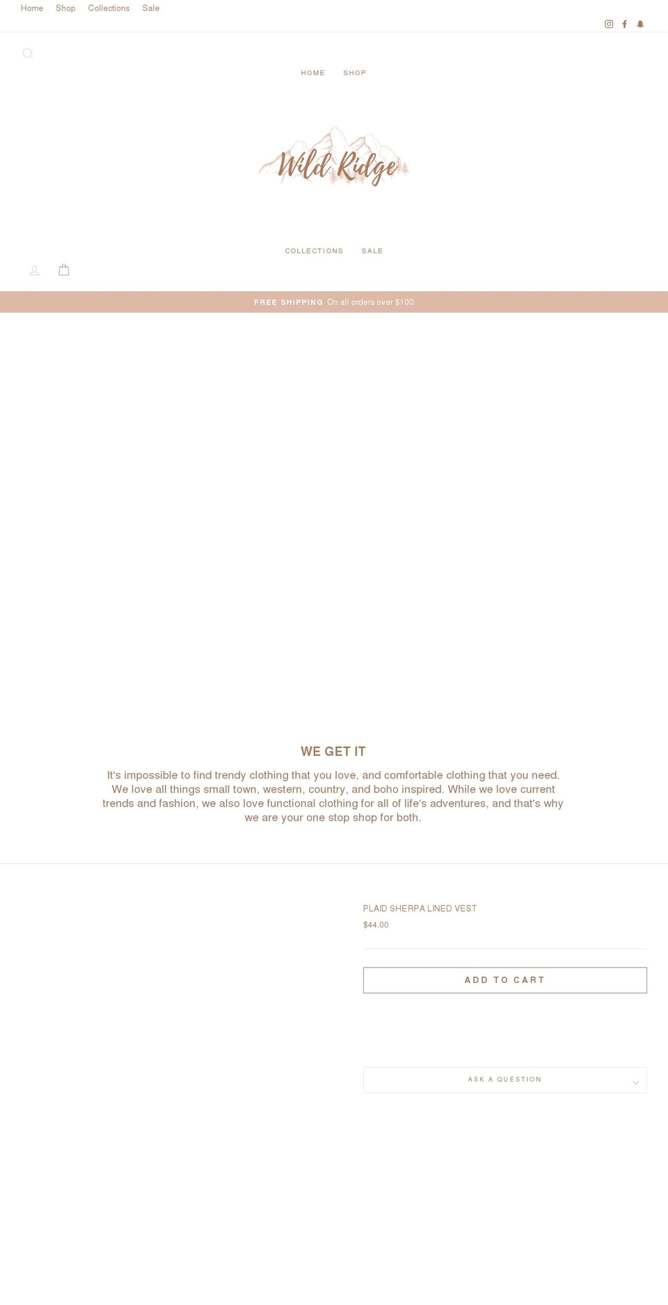 wildridgeboutique.com shopify website screenshot