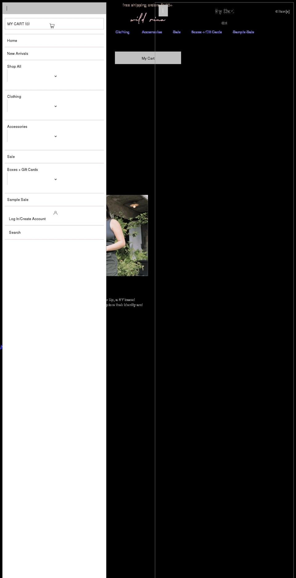 wildrina.com shopify website screenshot