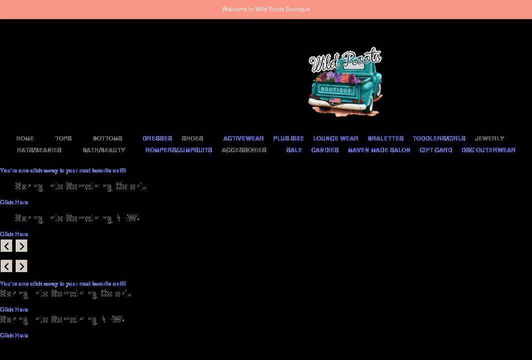 wildrootsshop.com shopify website screenshot