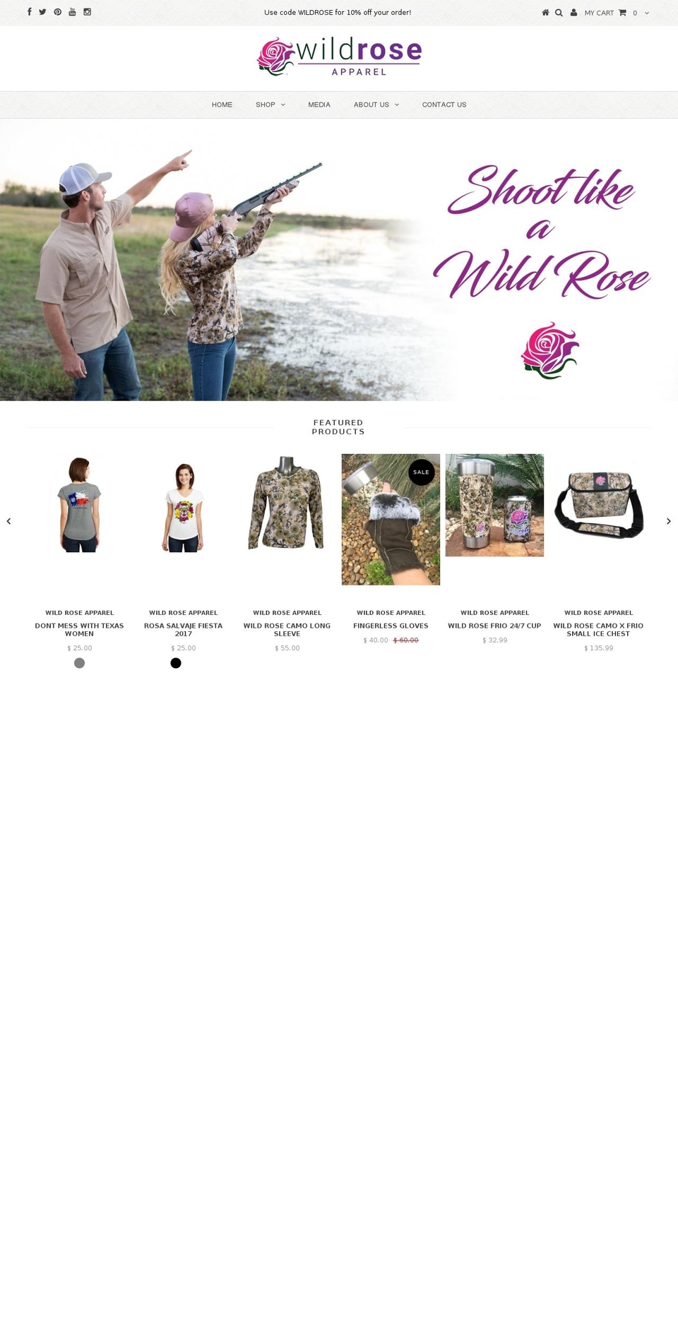 wildrosehunting.com shopify website screenshot
