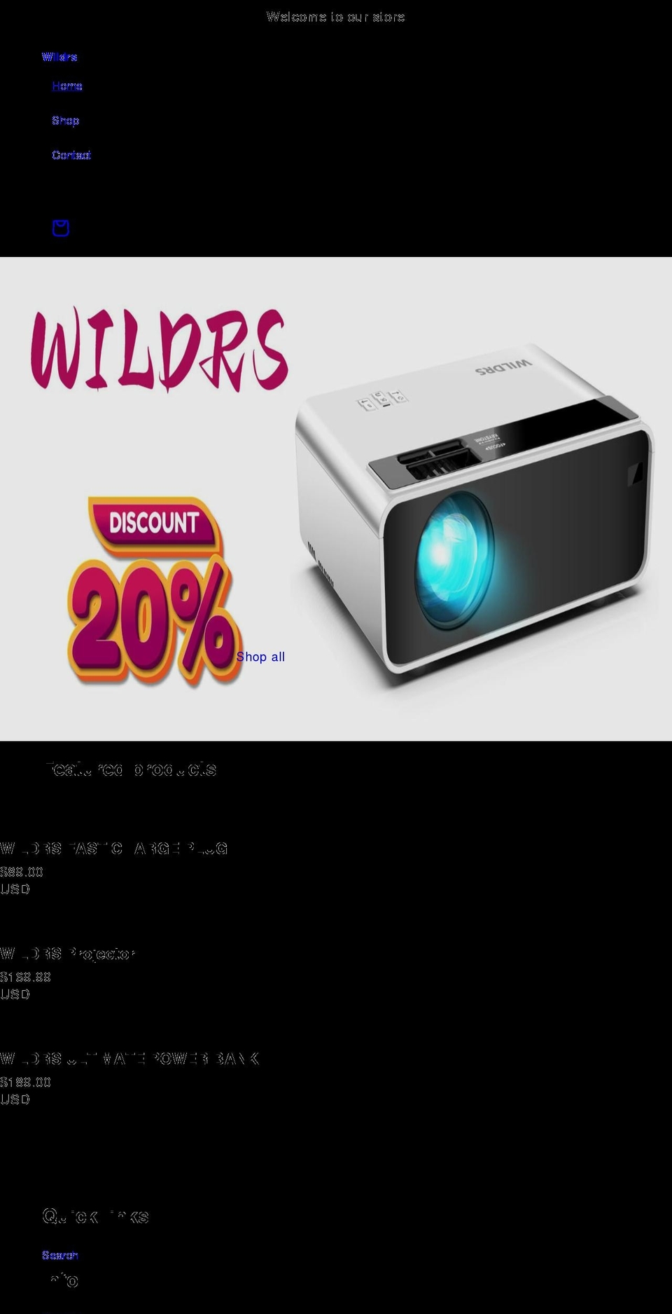 wildrs.com shopify website screenshot