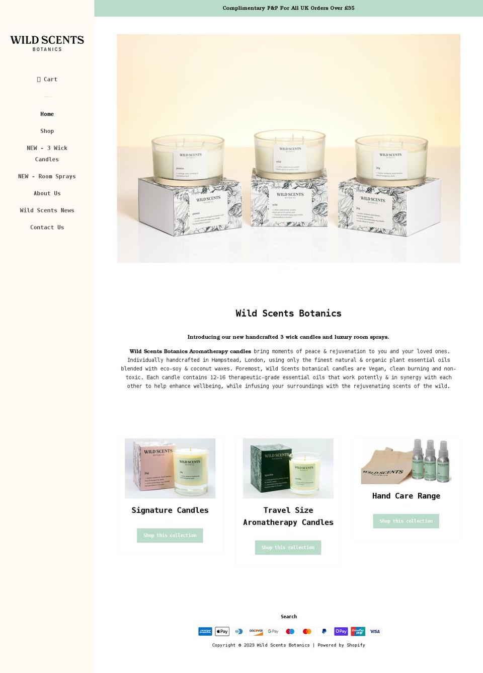 wildscents.co.uk shopify website screenshot