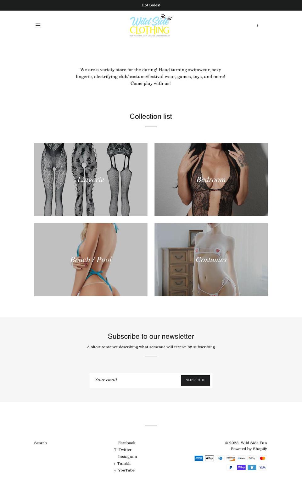 wildsidefun.com shopify website screenshot