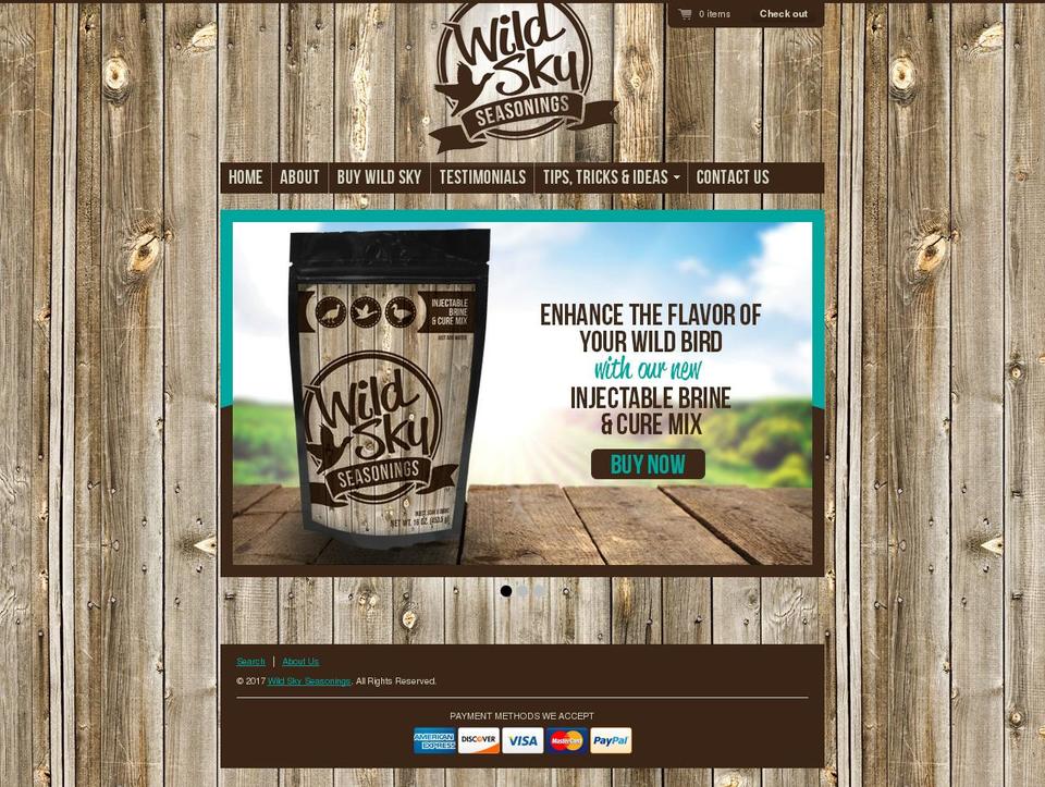wildskyseasoning.com shopify website screenshot