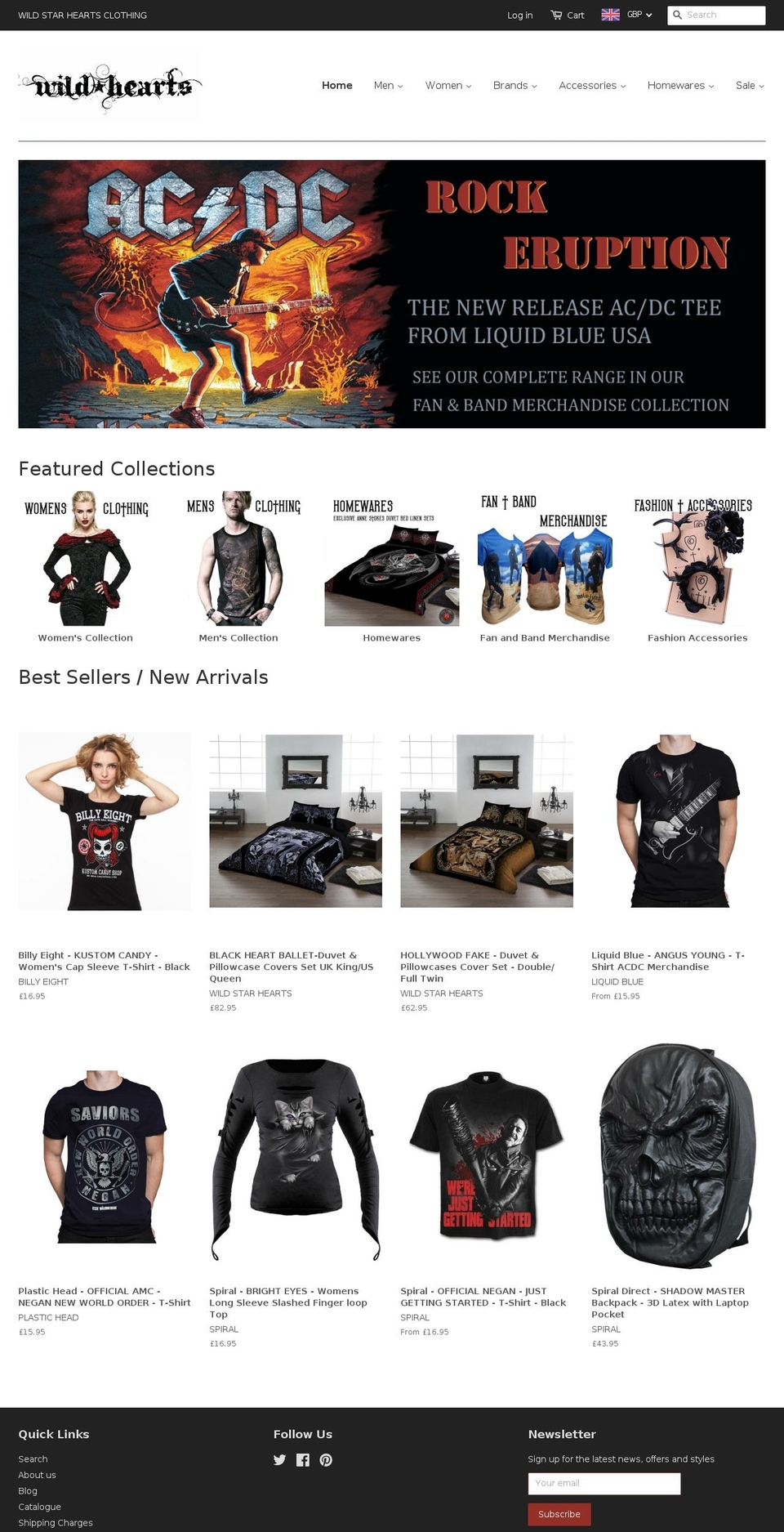 wildstarhearts.net shopify website screenshot