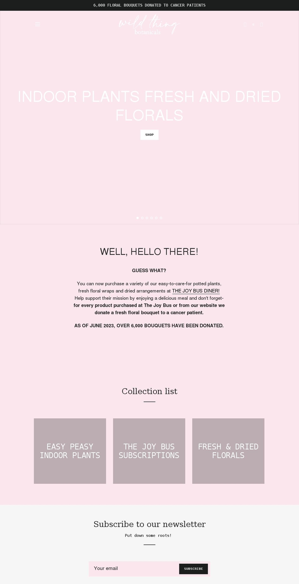 wildthingbotanicals.com shopify website screenshot