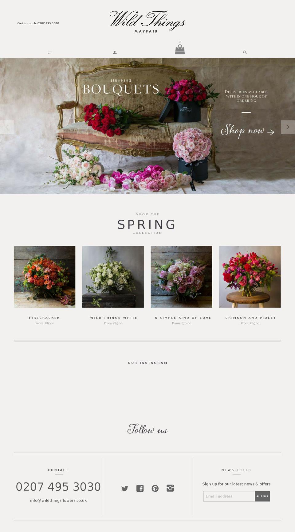 digital Shopify theme site example wildthingsflowers.co.uk
