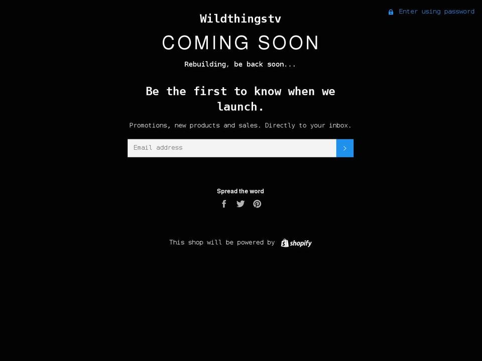 wildthingstv.com shopify website screenshot