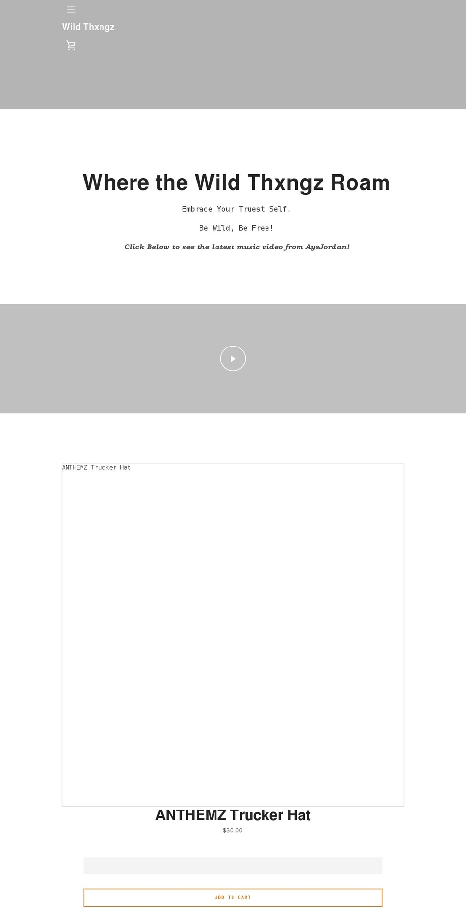 wildthxngz.com shopify website screenshot