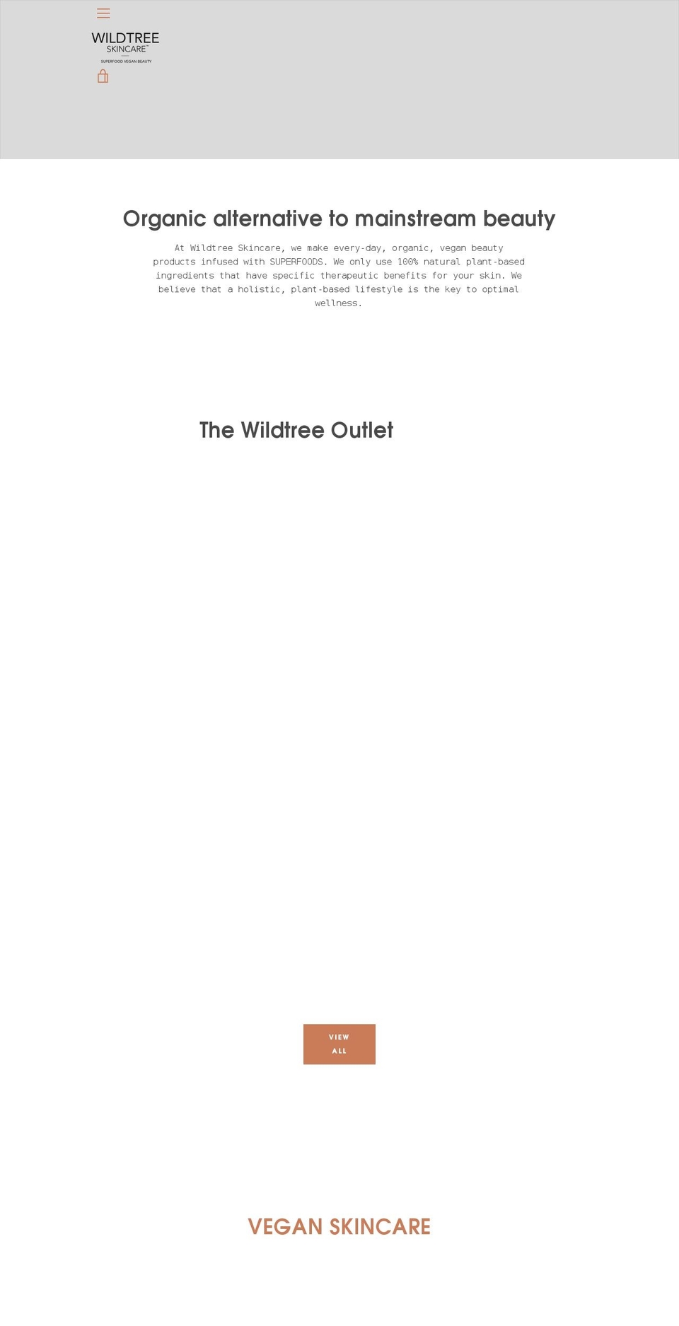 wildtreeskincare.com shopify website screenshot
