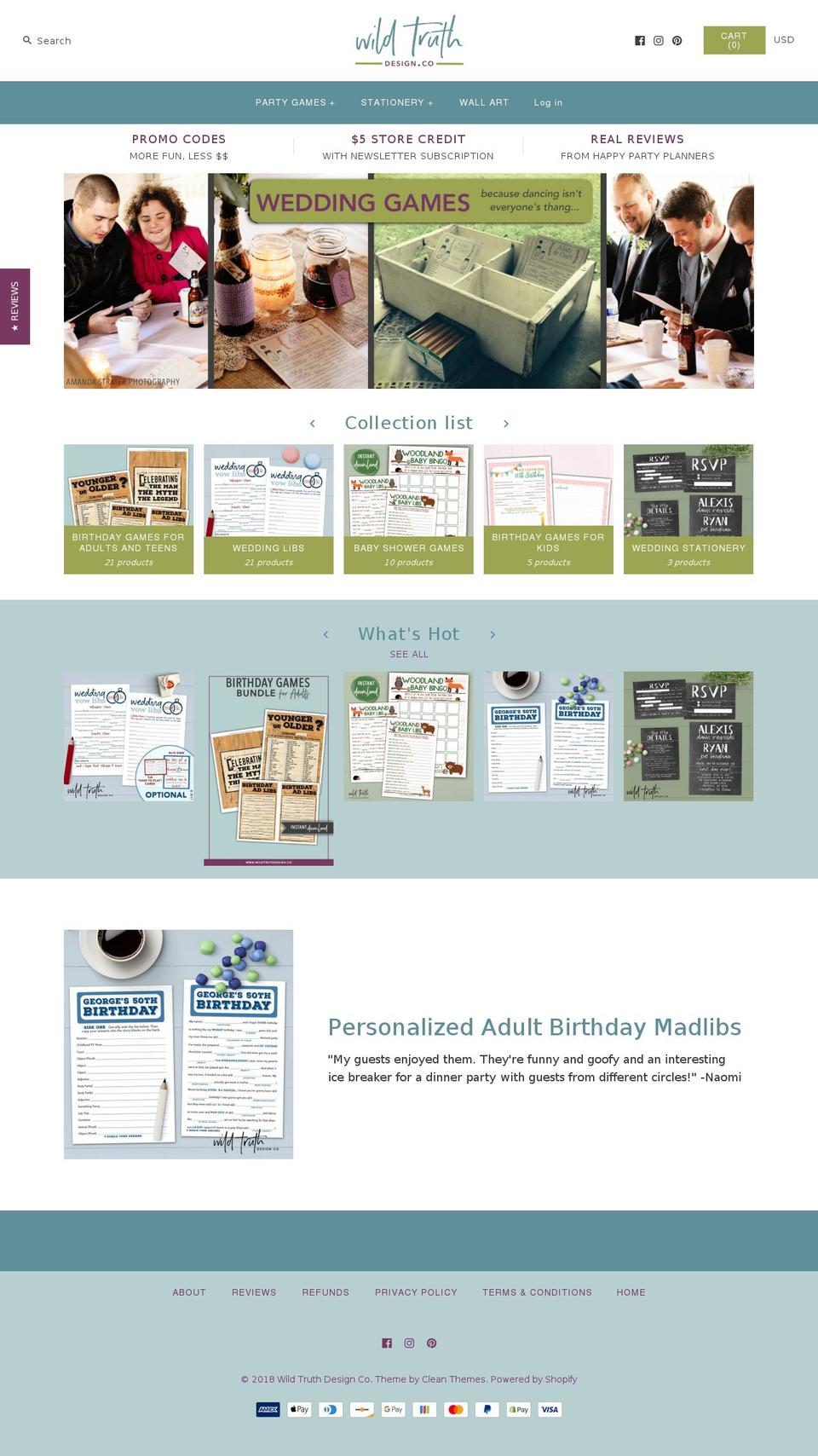 wildtruthdesignco.com shopify website screenshot