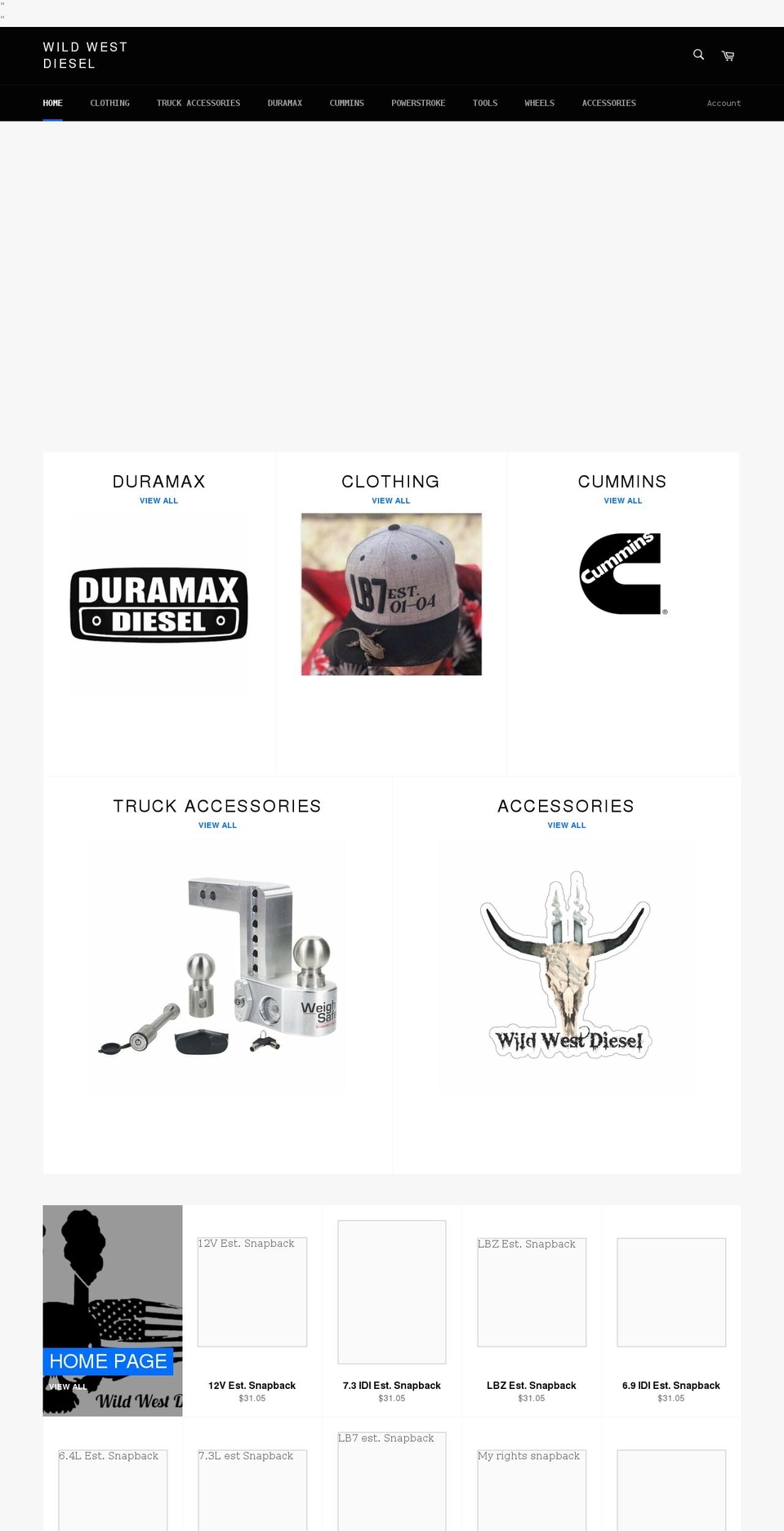 wildwestdiesel.shop shopify website screenshot