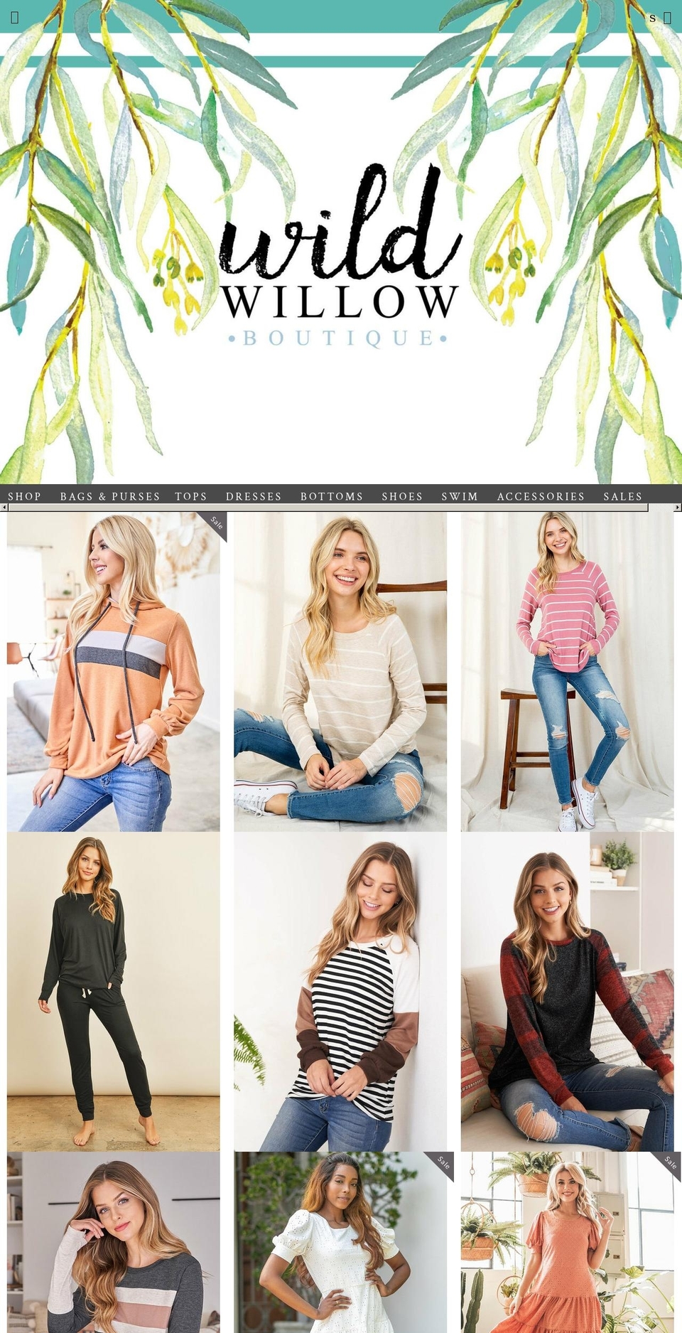 stevie-theme Shopify theme site example wildwillowboutique.com