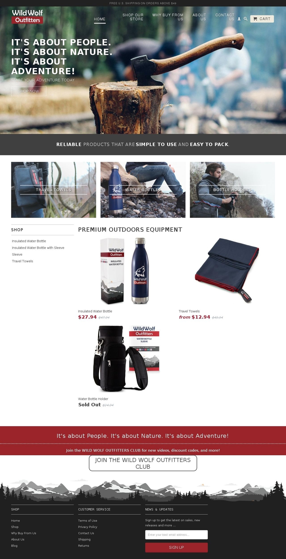 wildwolfoutfitters.com shopify website screenshot