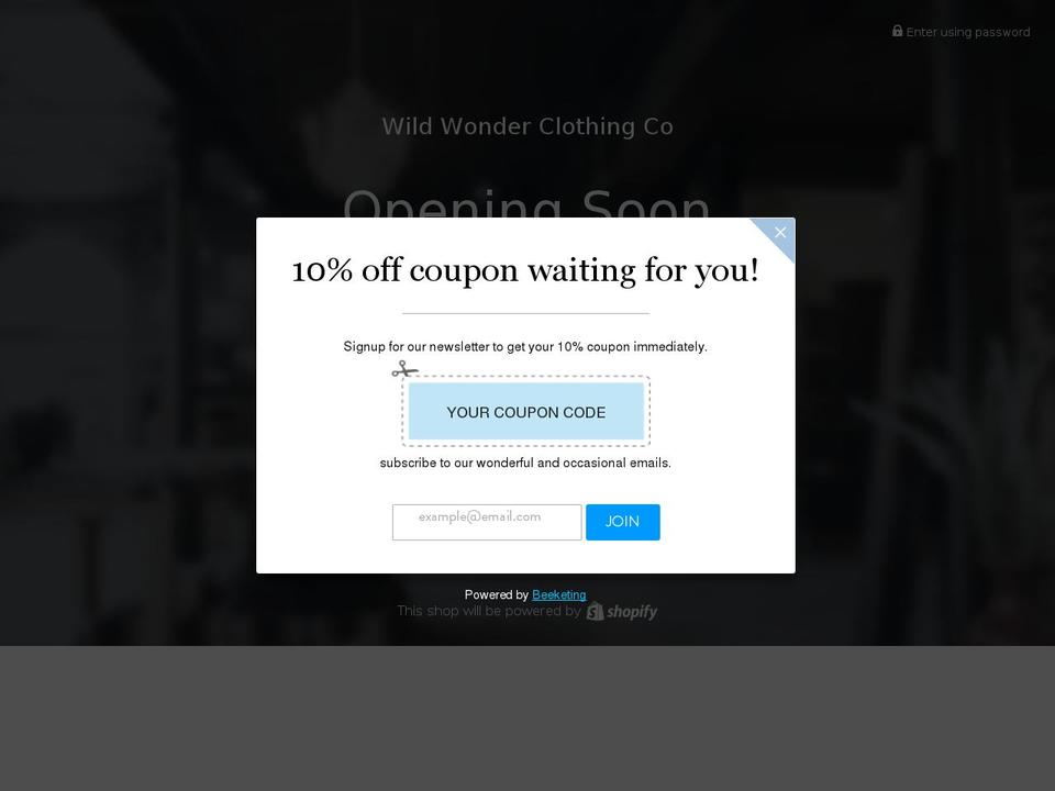 wildwonderclothing.com shopify website screenshot