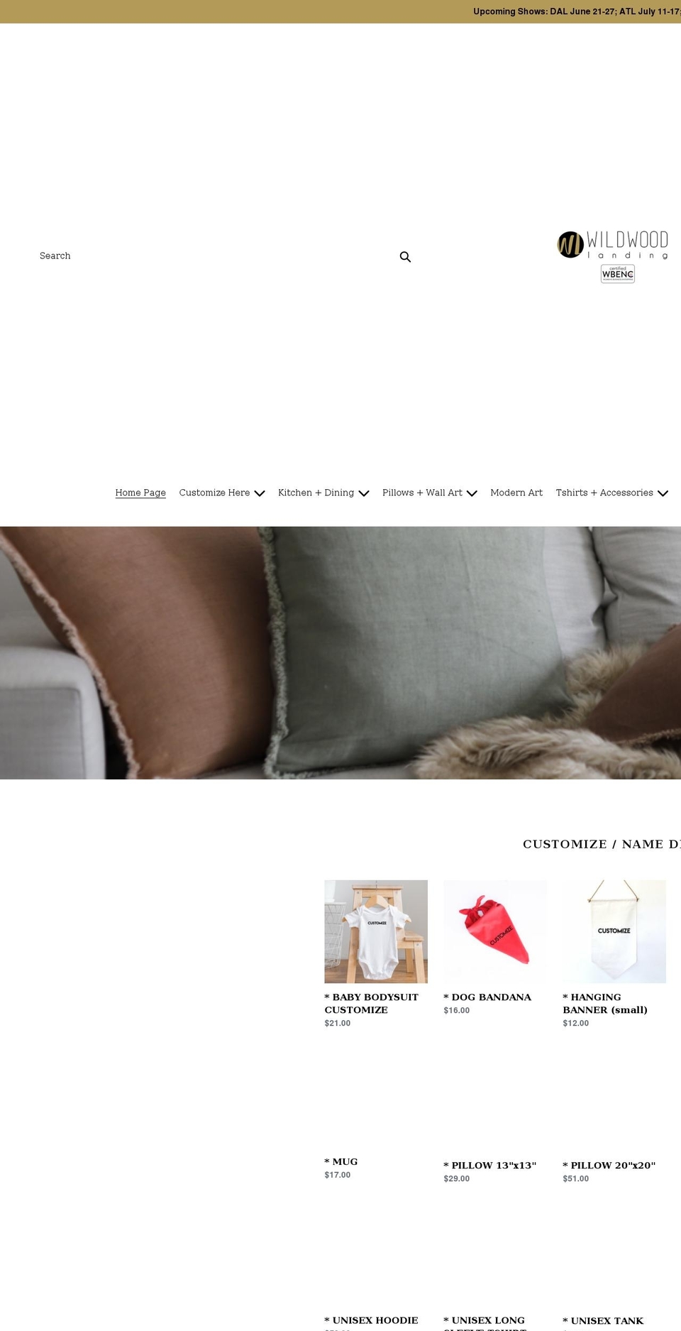 wildwoodlanding.com shopify website screenshot