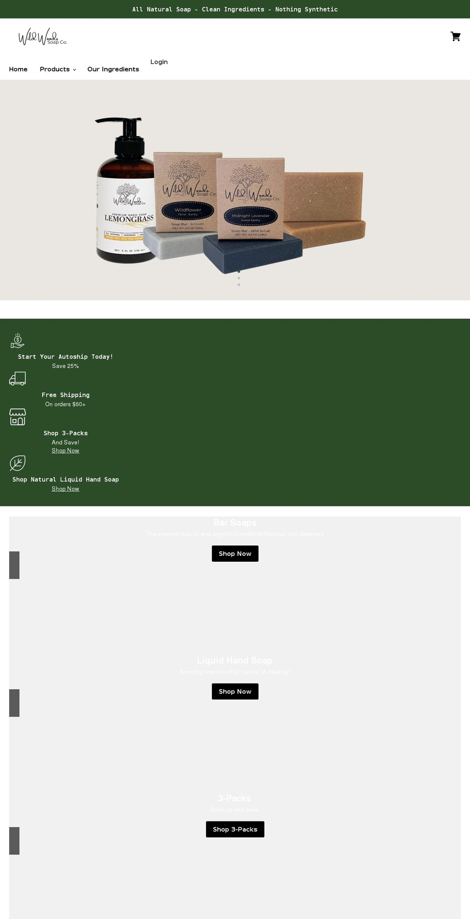 wildwoodssoap.com shopify website screenshot