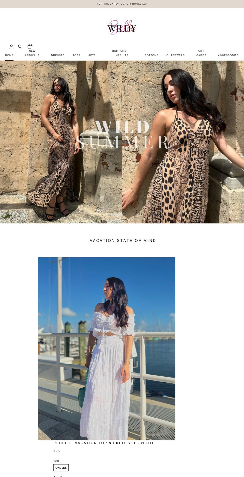 wildybelle.com shopify website screenshot