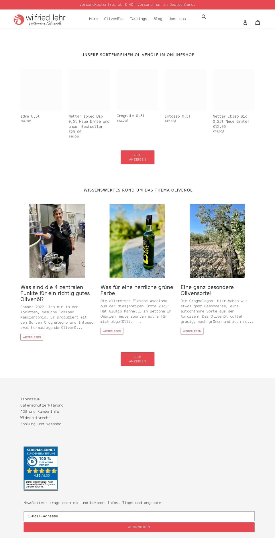 wilfriedlehr.de shopify website screenshot