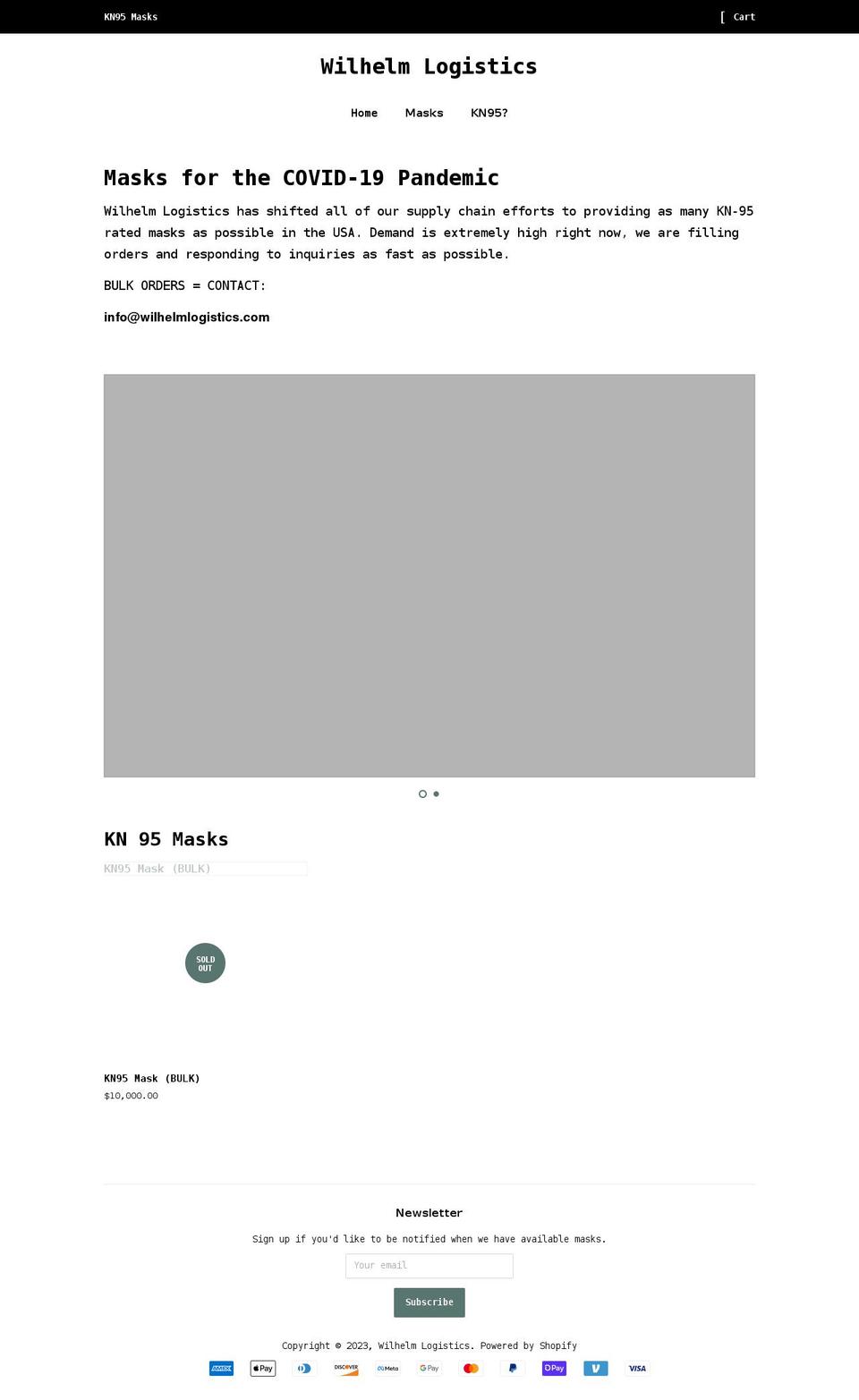 wilhelmlogistics.com shopify website screenshot