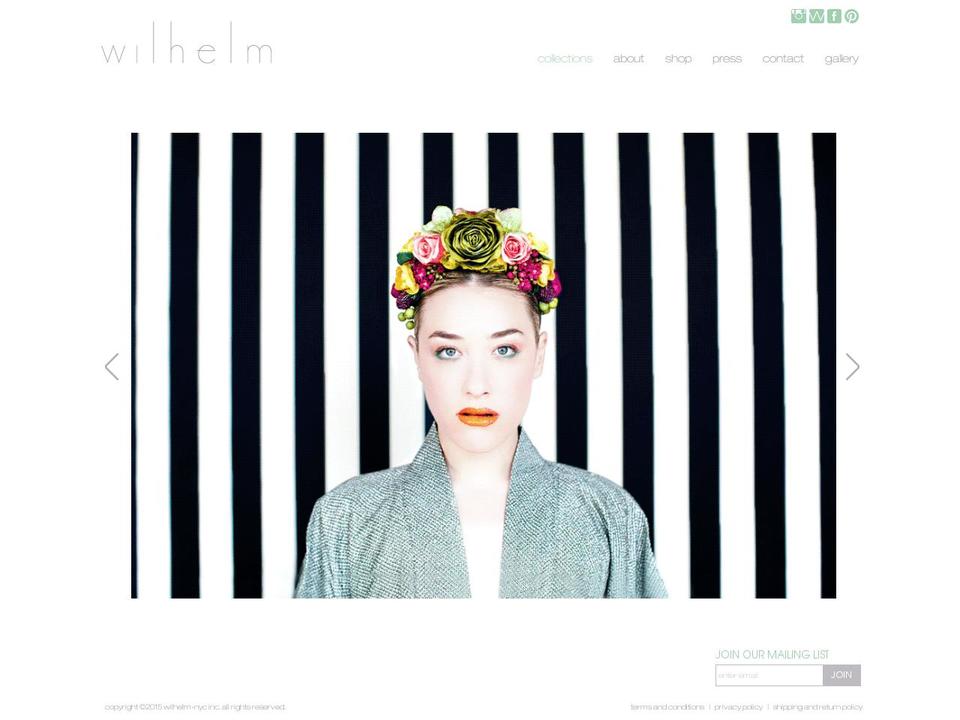 wilhelmnyc.com shopify website screenshot