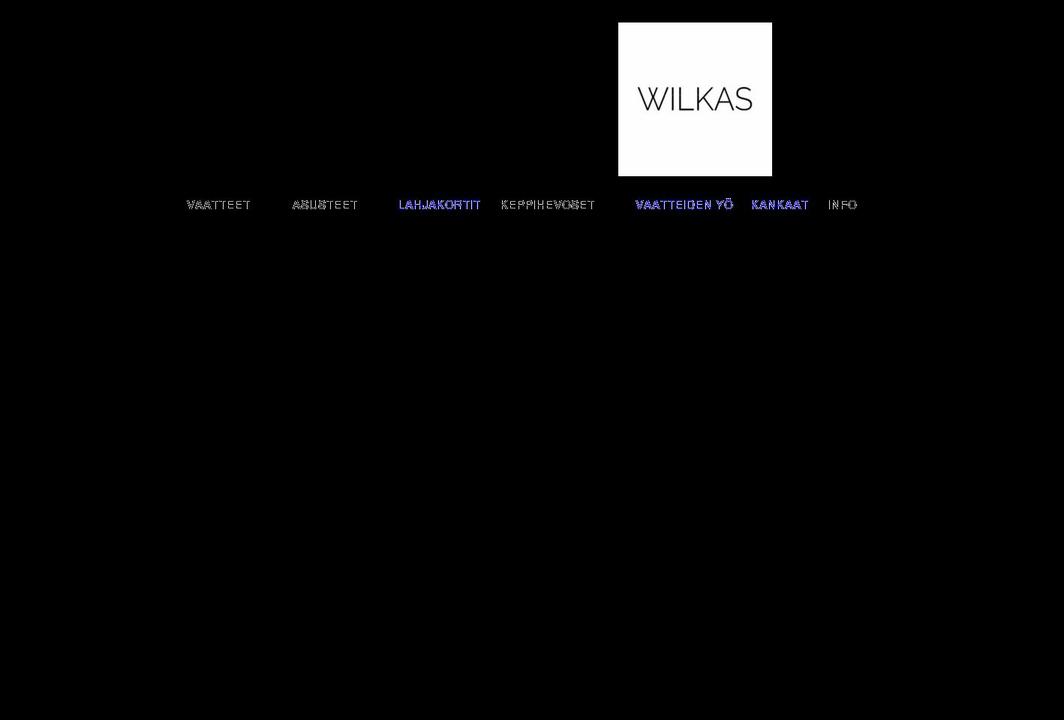 wilkas.fi shopify website screenshot