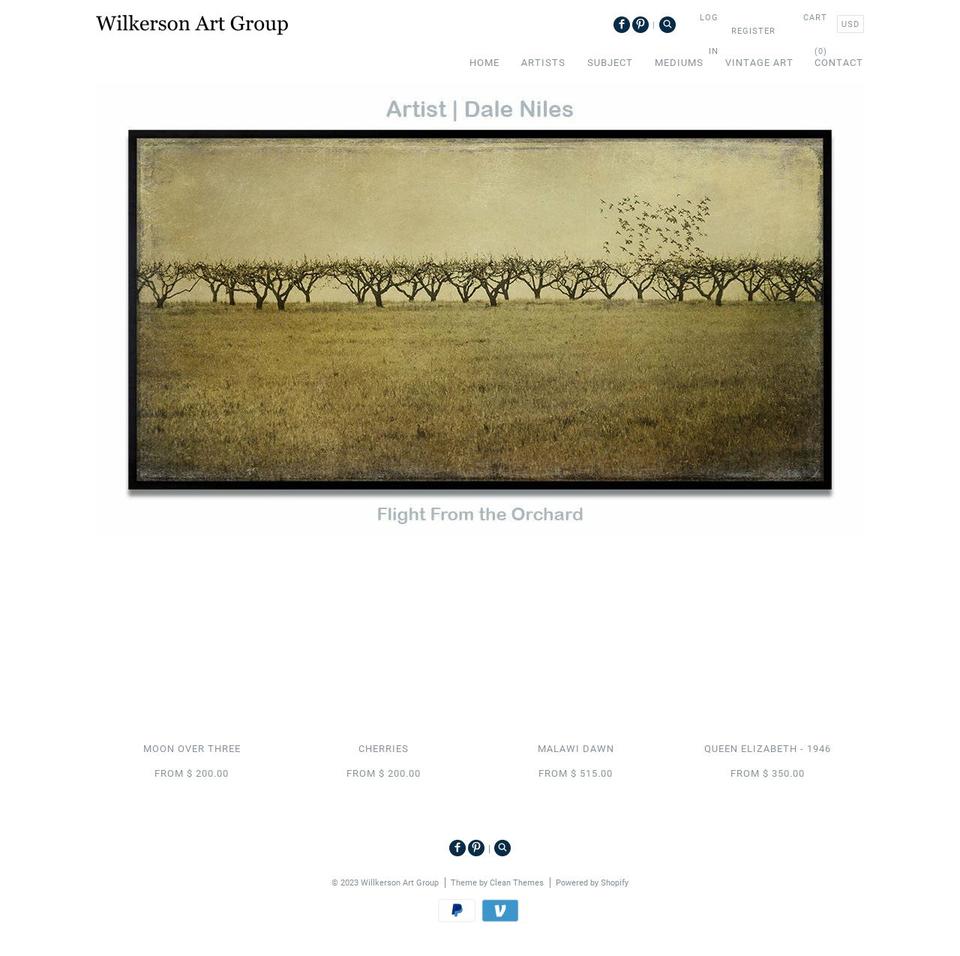 artsite-custom Shopify theme site example wilkersonartgroup.com