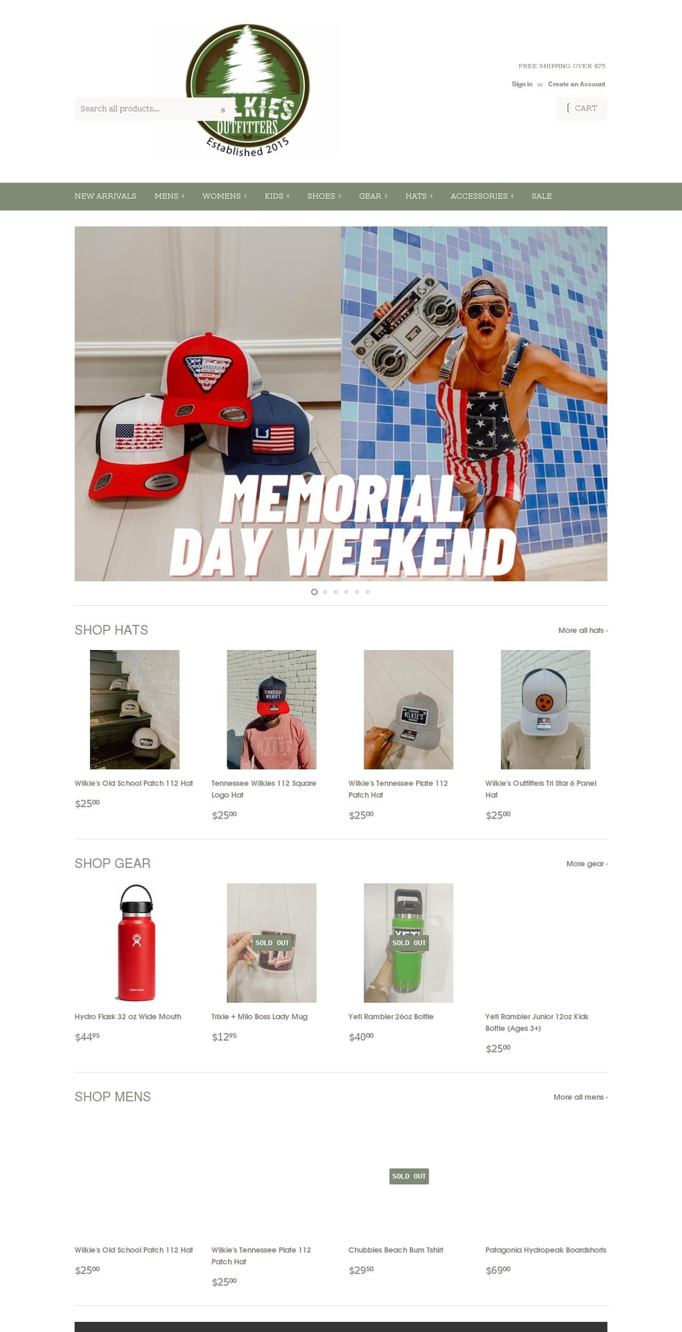 wilkiesoutfitters.com shopify website screenshot
