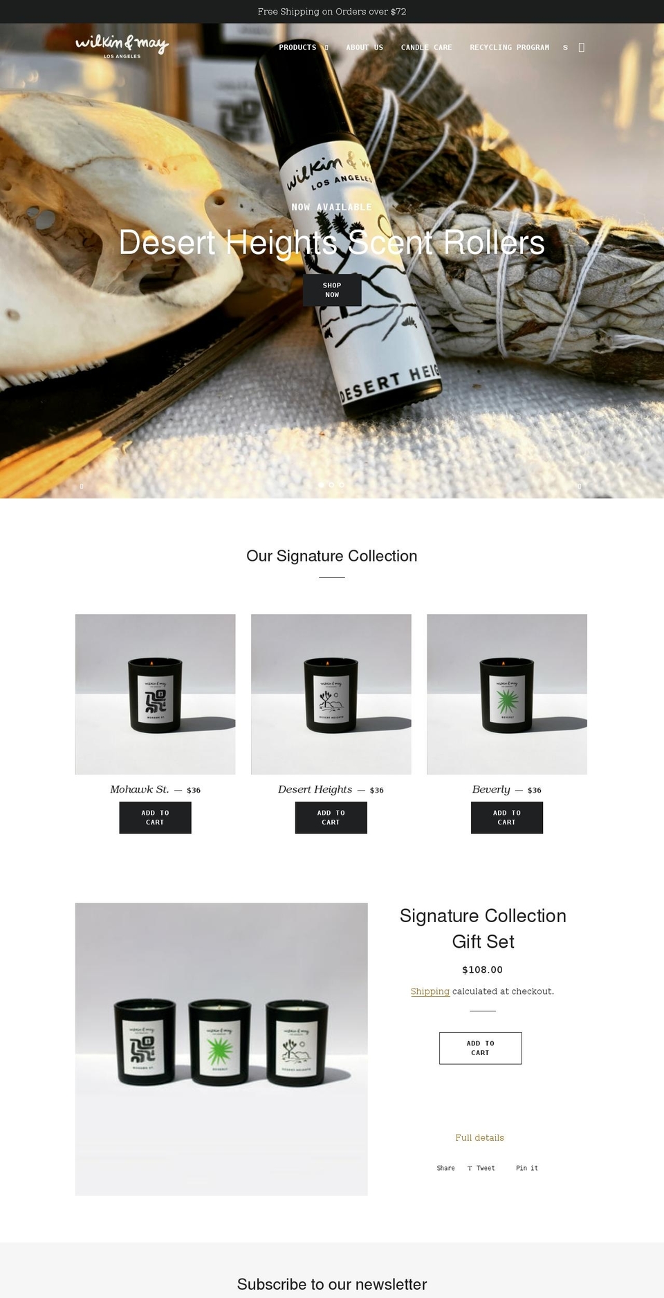 wilkinandmay.com shopify website screenshot