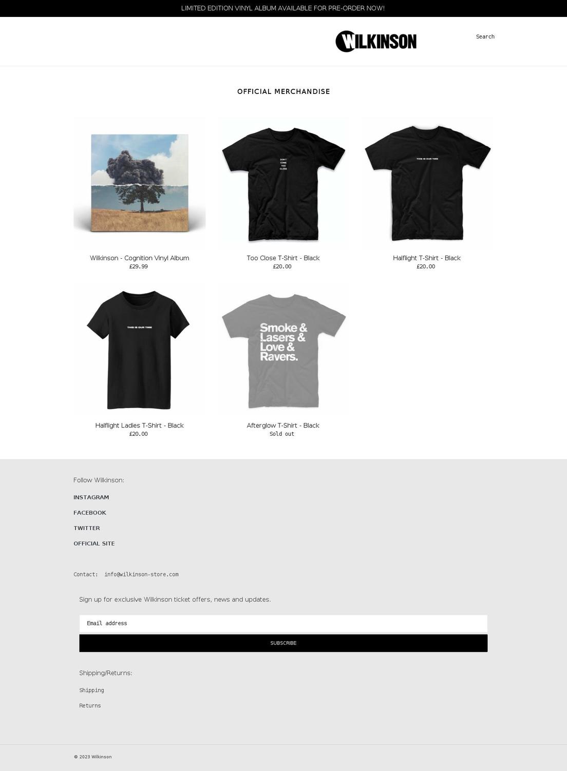 wilkinson-store.com shopify website screenshot