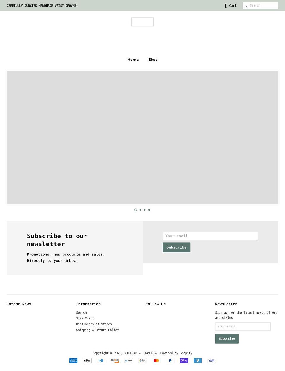 william-alexandria.com shopify website screenshot