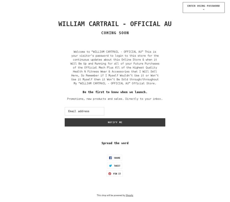 william-cartrail-official-au.fitness shopify website screenshot