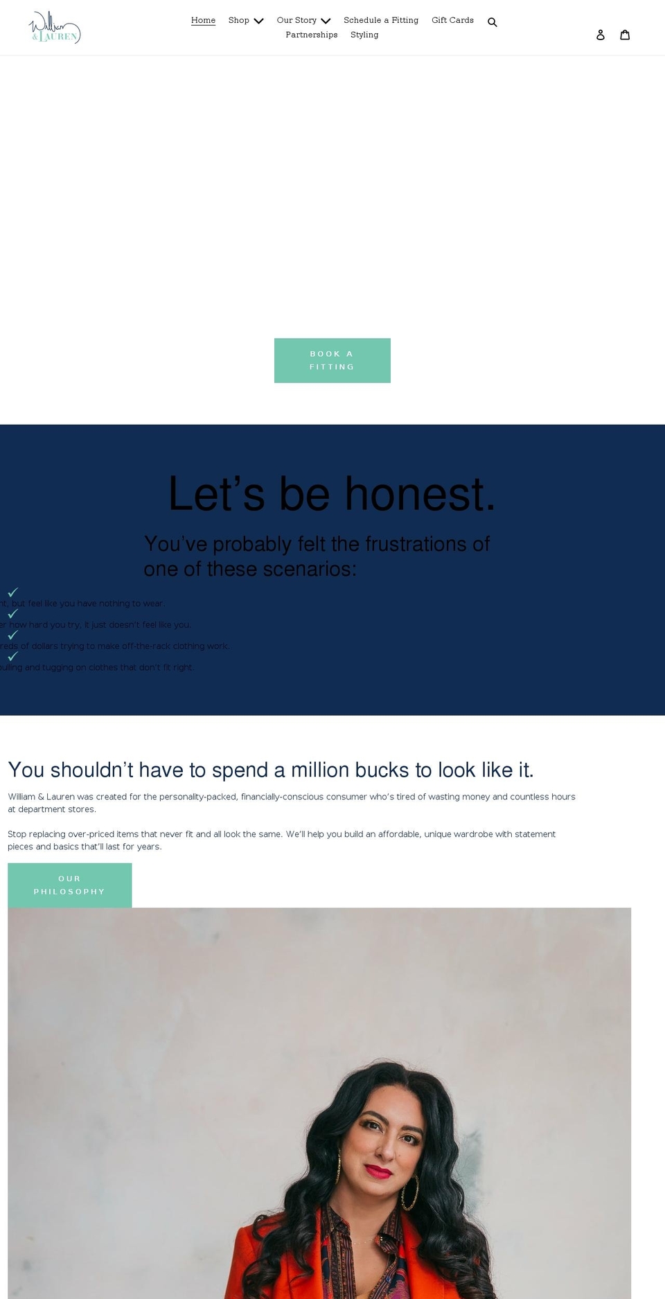 williamandlauren.com shopify website screenshot