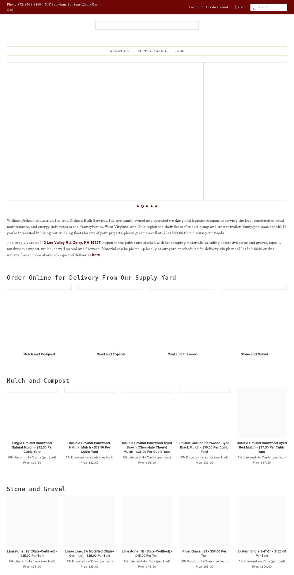 williamdicksonindustries.com shopify website screenshot