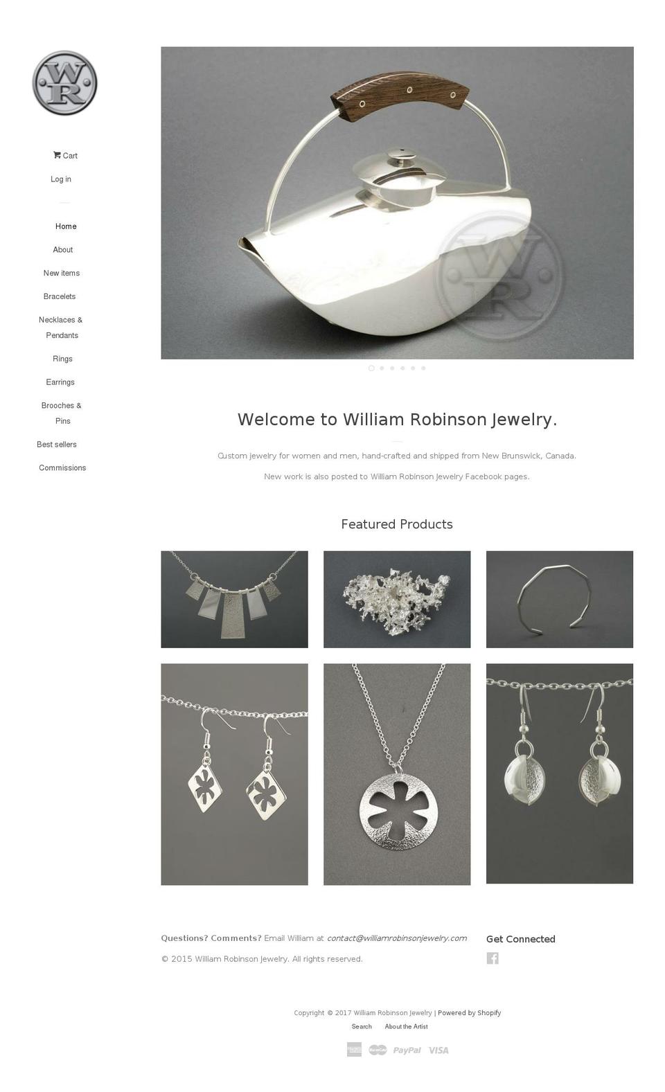 williamrobinsonjewelry.com shopify website screenshot