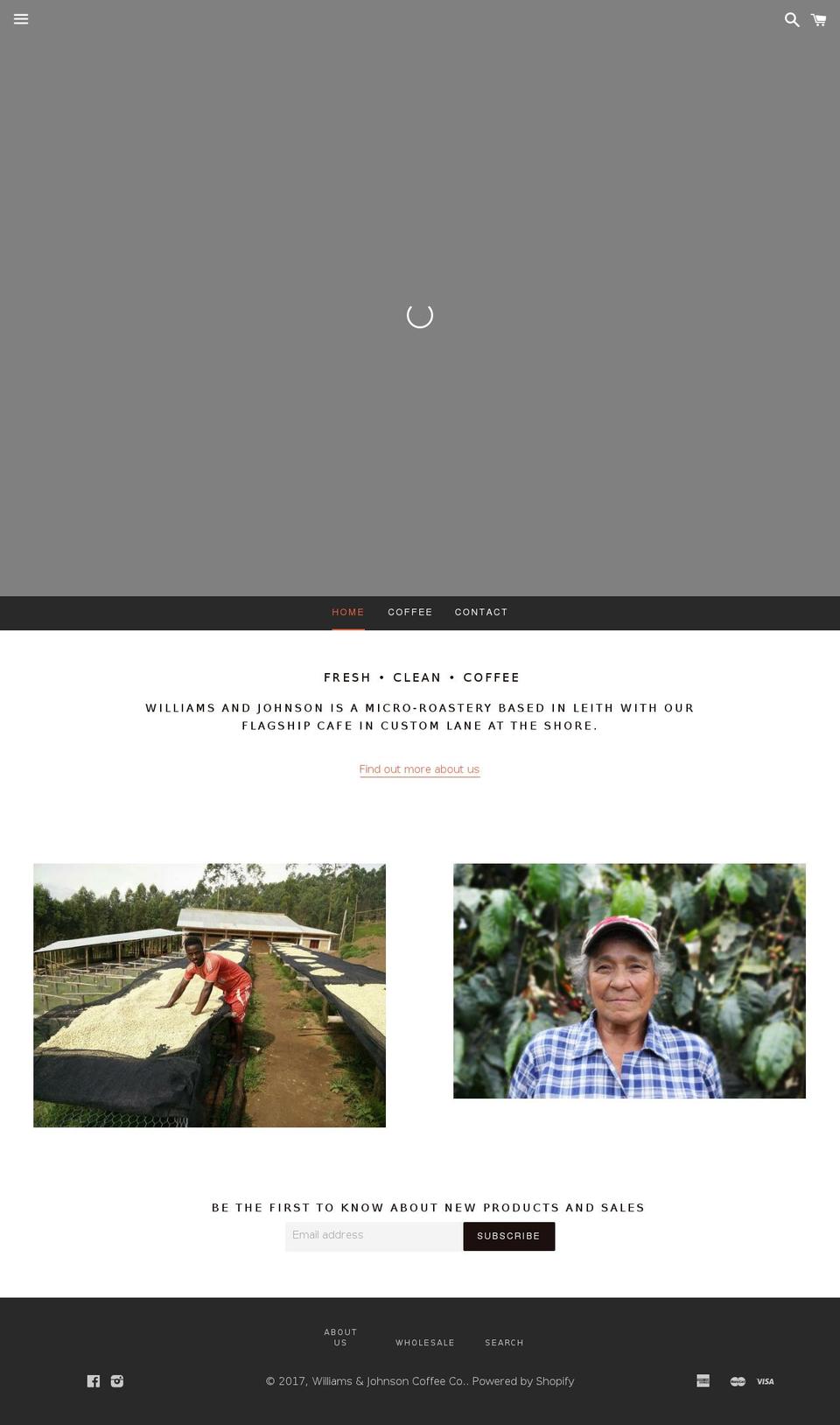 williamsandjohnson.com shopify website screenshot
