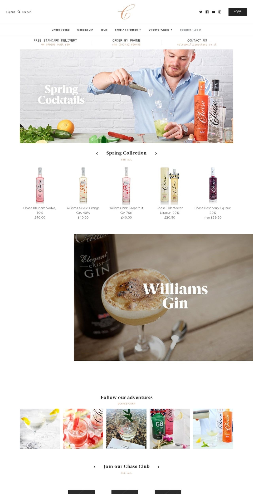 williamschase.co.uk shopify website screenshot