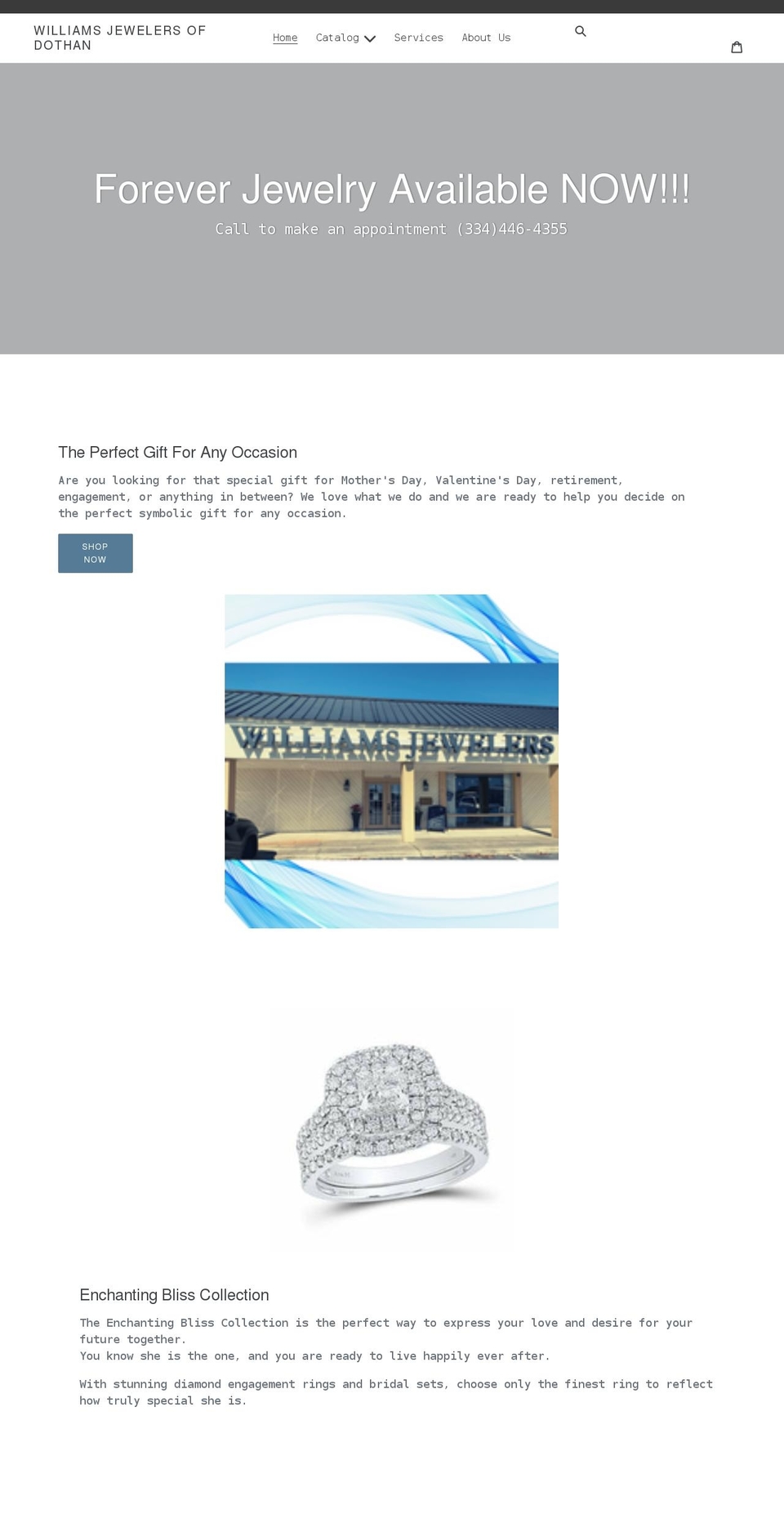 williamsjewelersal.com shopify website screenshot