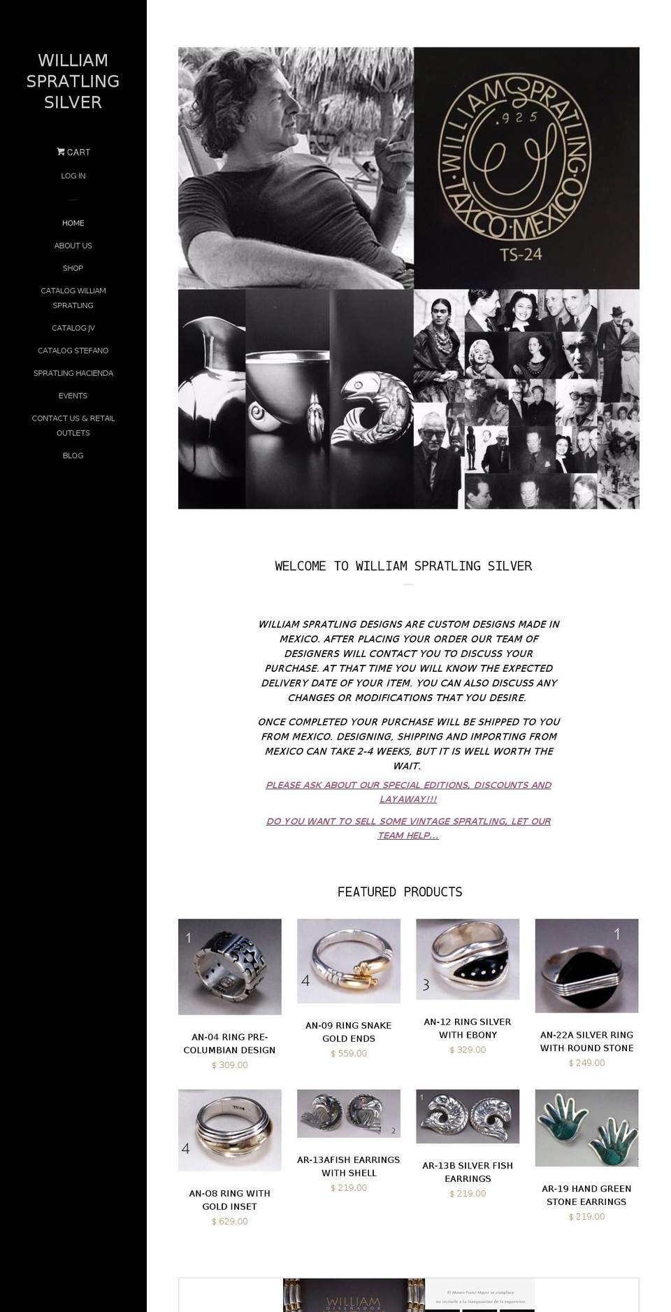 williamspratlingsilver.com shopify website screenshot