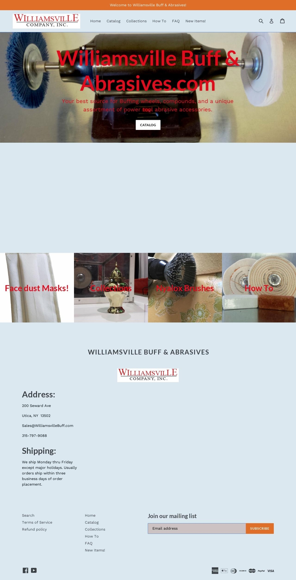 williamsvillebuff.com shopify website screenshot