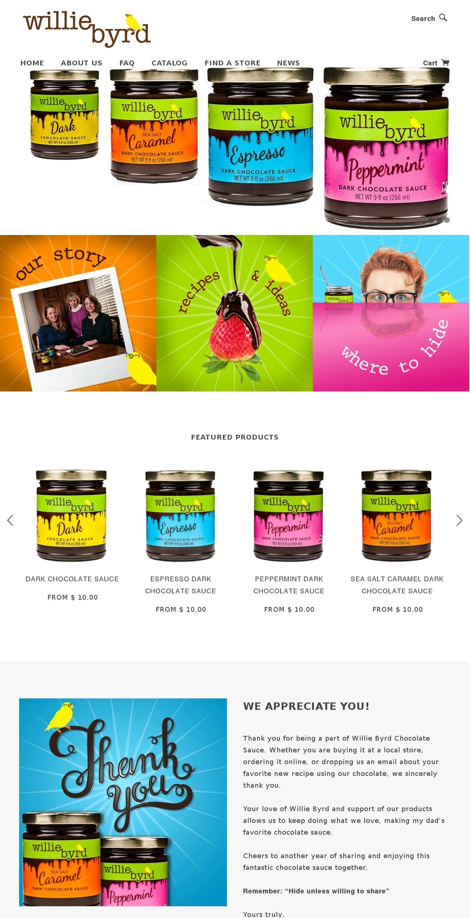 williebyrdchocolate.com shopify website screenshot