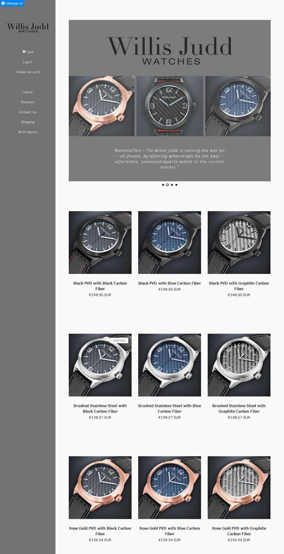 Willis Judd Care Page Shopify theme site example willisjuddwatches.com