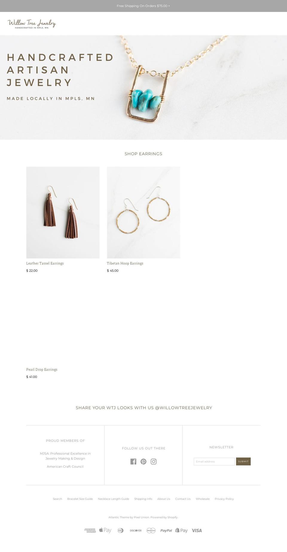 willow-tree-jewelry.myshopify.com shopify website screenshot
