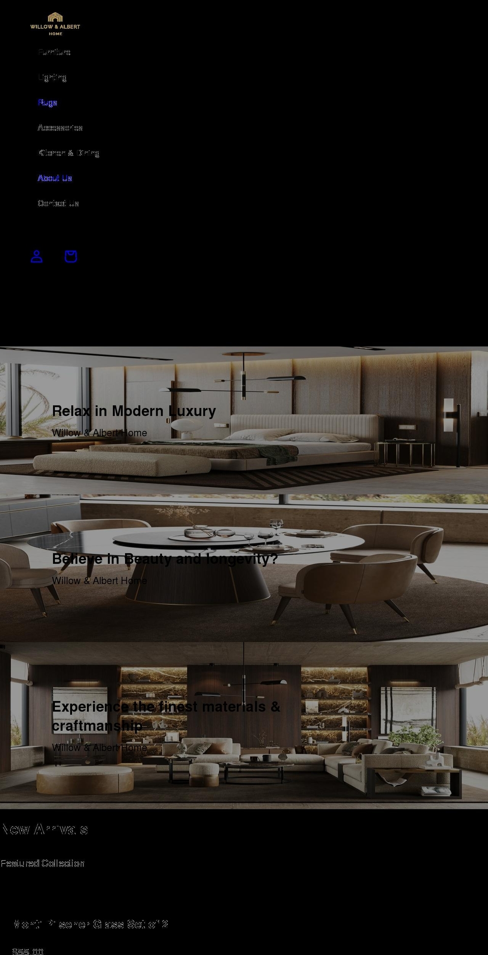 willowandalbert.com shopify website screenshot